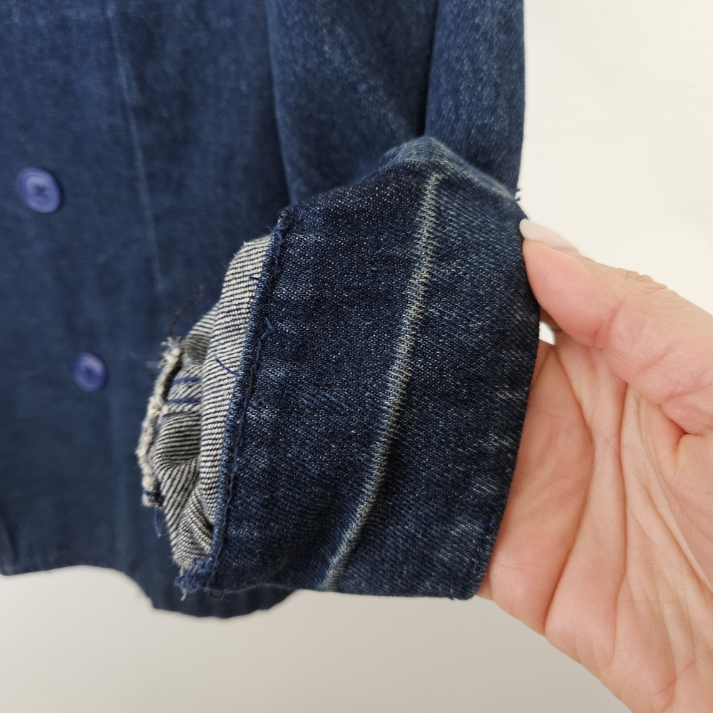 SOLD VTG 80s Ralph Lauren Blue Label Double Breasted Denim Blazer Jacket M - Picture 15 of 15
